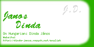 janos dinda business card