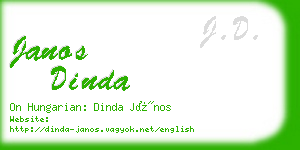 janos dinda business card